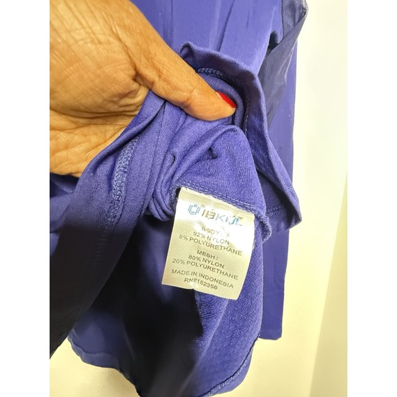 IBKUL Shirt UPF 50+ Long Sleeve Crewneck Mesh Quick Dry Athletic Top Blue Large - Picture 5 of 10